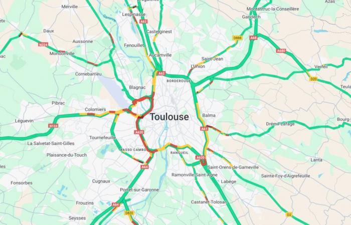 Live: busy traffic on the western ring road of Toulouse, this Wednesday evening