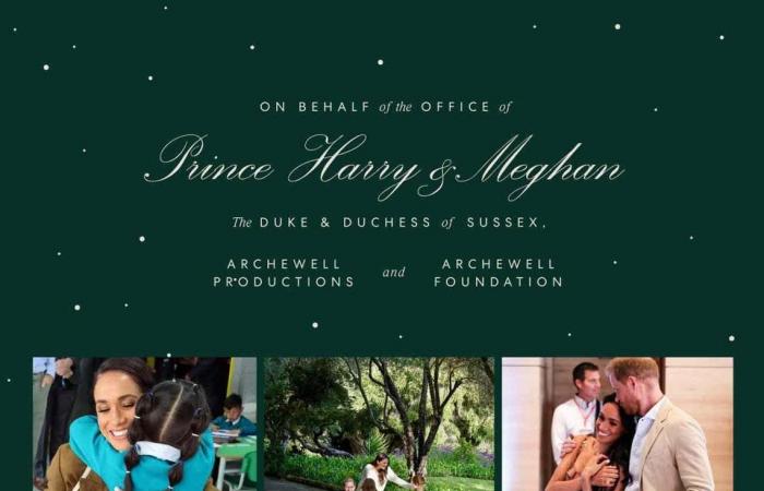 Harry and Meghan: in the Christmas card, there are also their children Archie and Lilibet and their dogs