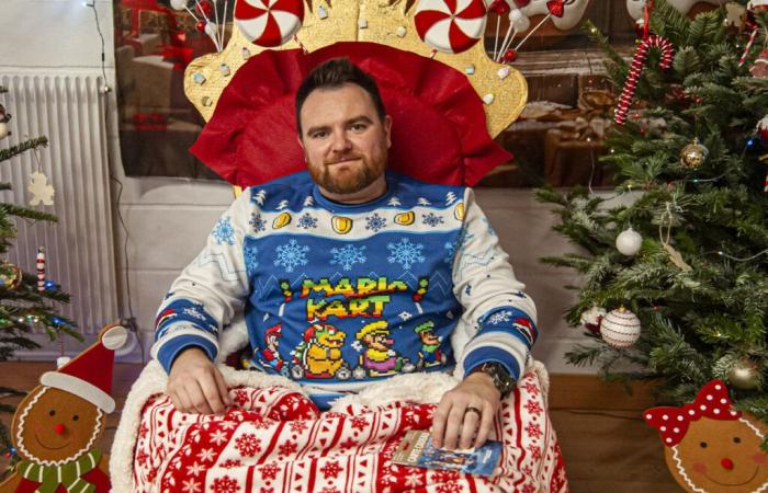 the most beautiful ugly Christmas sweater designated in this village