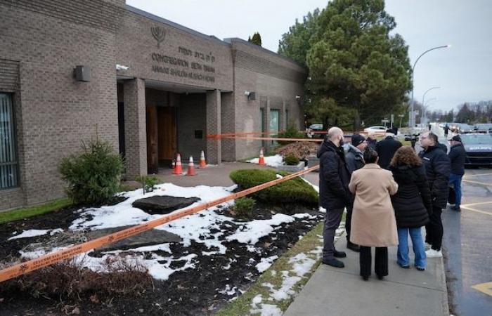 A synagogue targeted by an incendiary object in Dollard-des-Ormeaux