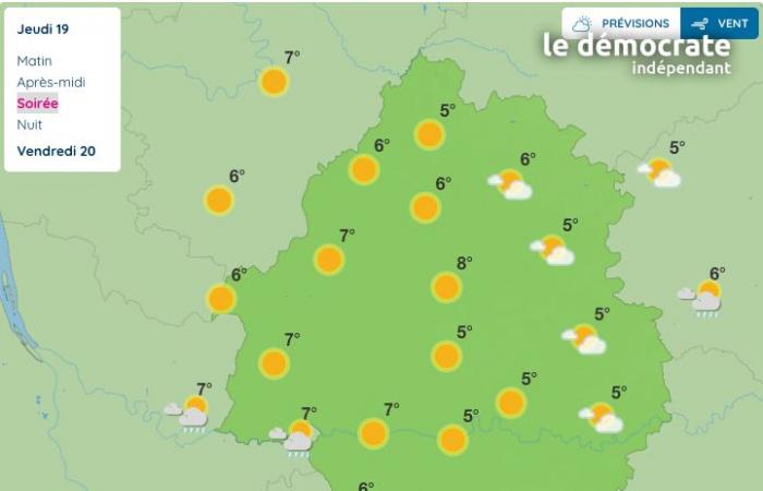 Dordogne. What will the weather be like on Thursday, December 19?