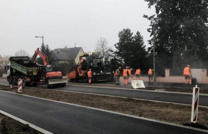 third section of road works