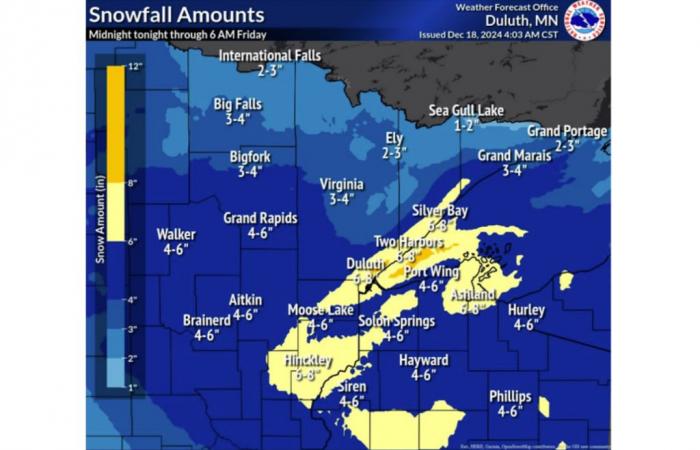 Up to 6-8 inches snow expected Thursday – Duluth News Tribune