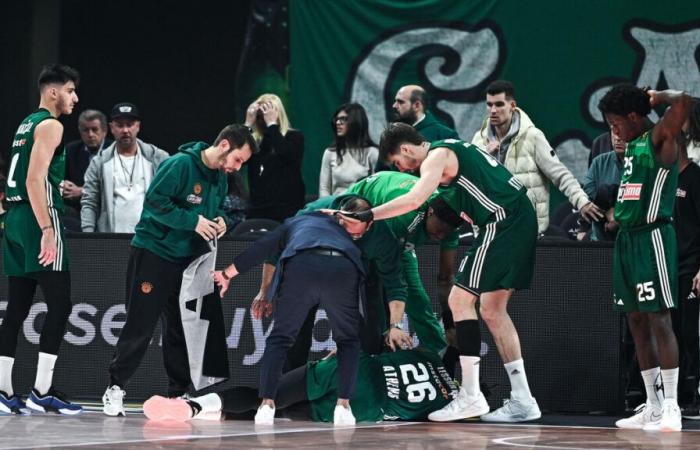 Basketball: broken left leg for Matthias Lessort, images of his terrible injury in the Euroleague