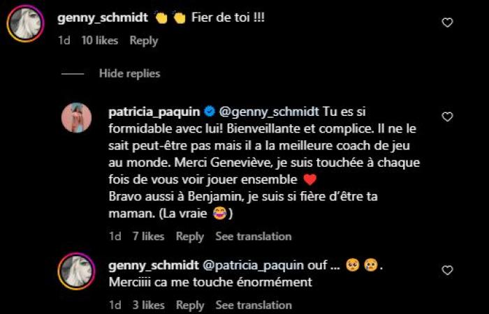 Patricia Paquin sends a powerful message to Geneviève Schmidt about her son Benjamin Gratton.