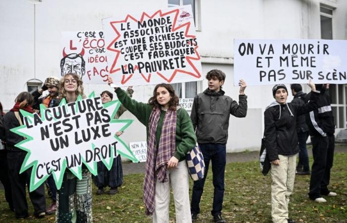 demonstration in Nantes against the drastic cuts wanted by the president of the Pays de la Loire region