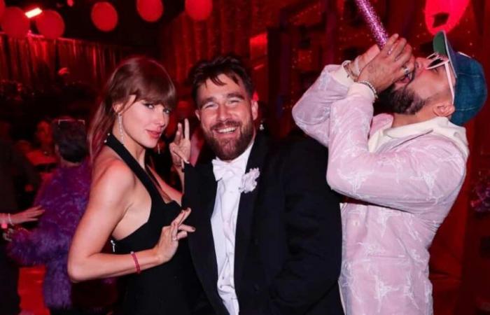 See Taylor Swift party with Travis Kelce and Brittany Mahomes at an “Eras” themed party!