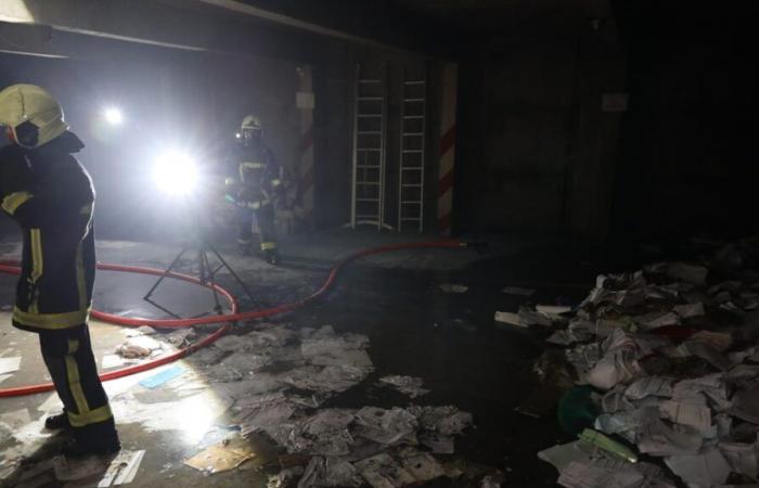 arson in the Mutualité archives, 23 firefighters mobilized