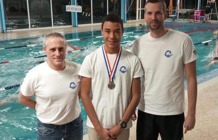 Near Caen. At 13 years old, the young swimmer Naël Rousseau is vice-champion of France in 50 m