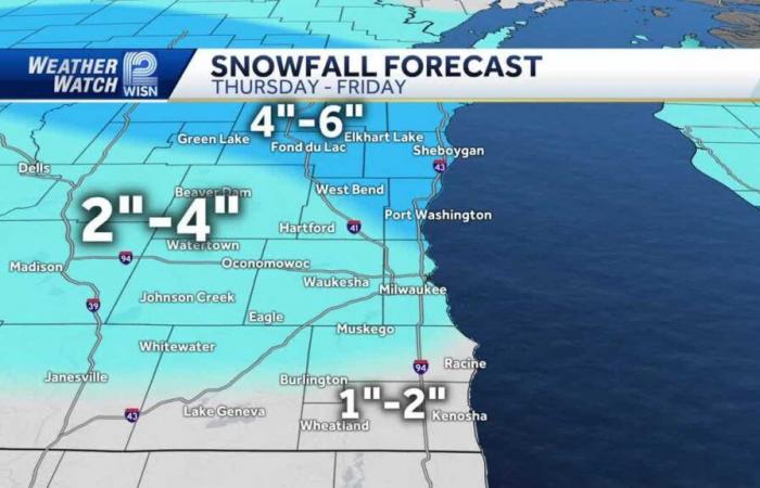 Heavy, wet snow forecast for Wisconsin: ﻿Higher totals predicted north