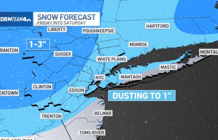 first measurable snow of season possible – NBC New York