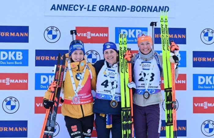 Biathlon – Justine Braisaz triumphs in the sprint in Le Grand Bornand. Lampic podium, Auchentaller is 9th!