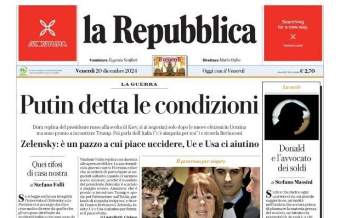 The Front Pages of the newspapers of Friday 20 December 2024 – AlessioPorcu.it