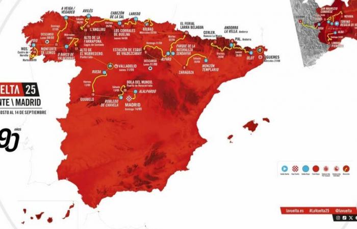 Tour of Spain 2025: Departure from Italy, passage to France… here is the route of the Vuelta for its 90th anniversary