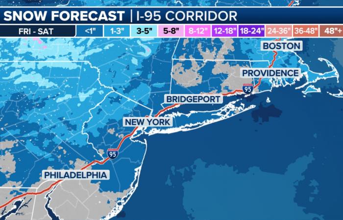 New York City to Boston faces threat of frozen precipitation over weekend