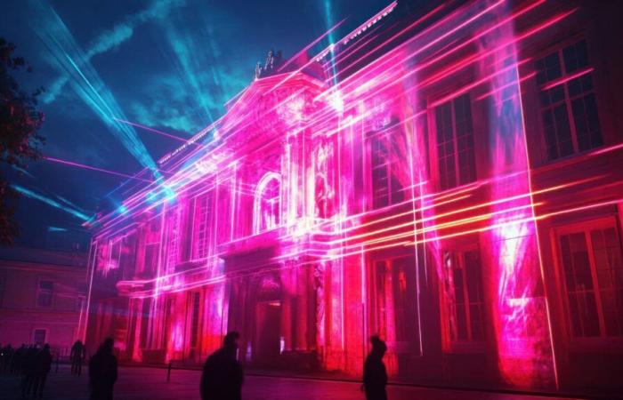 A big laser show near Chartres to celebrate Christmas in style