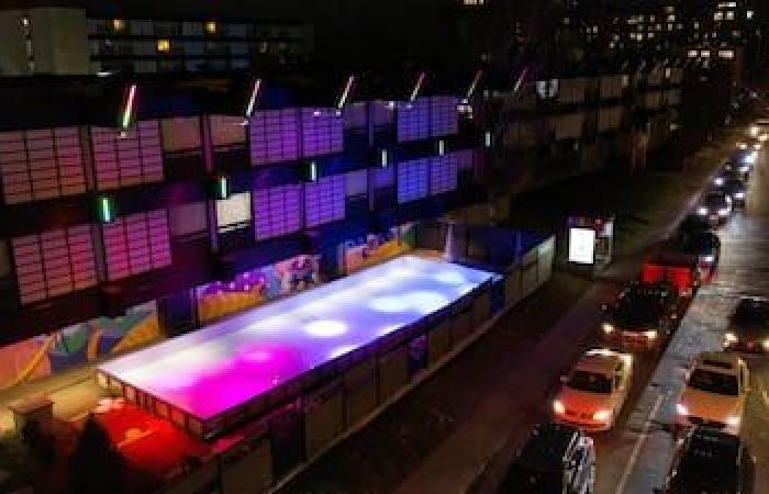 No need for Zamboni for this synthetic ice rink: it will be open all year round and you can even skate there in a swimsuit between two dips in the swimming pool on a heatwave.