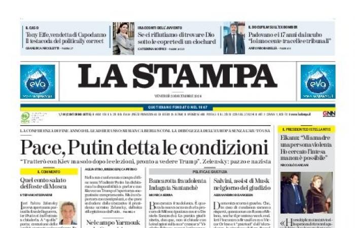 The Front Pages of the newspapers of Friday 20 December 2024 – AlessioPorcu.it