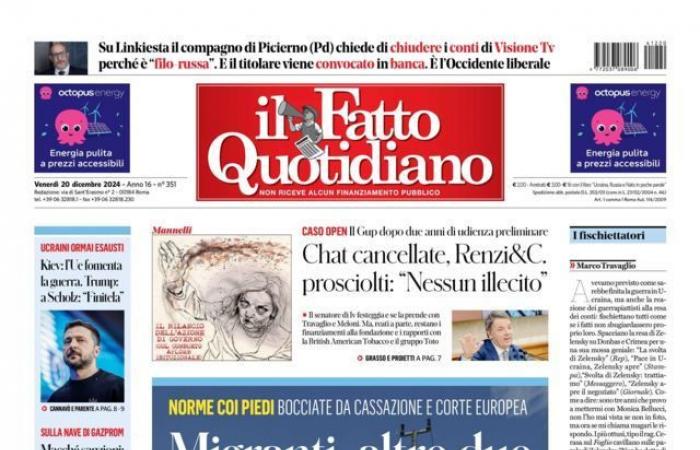 The Front Pages of the newspapers of Friday 20 December 2024 – AlessioPorcu.it