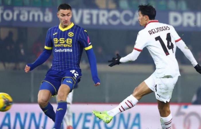 Verona-Milan 0-1: gol di Reijnders