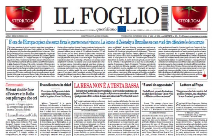 The Front Pages of the newspapers of Friday 20 December 2024 – AlessioPorcu.it