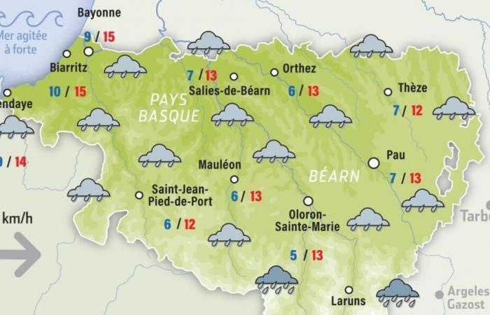 What is the weather forecast for this Saturday, December 21 in Pau, Béarn and the Basque Country? A weekend marked by rain