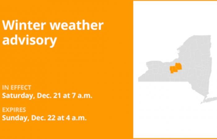 NY weather: New York under a winter weather advisory until early Sunday morning – up to 5 inches of snow