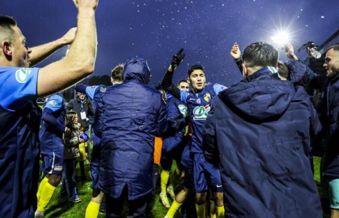 the brilliant joy of the Saint Brieuc locker room after the feat against Le Havre