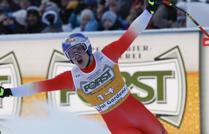 Marco Odermatt wins the Val Gardena downhill