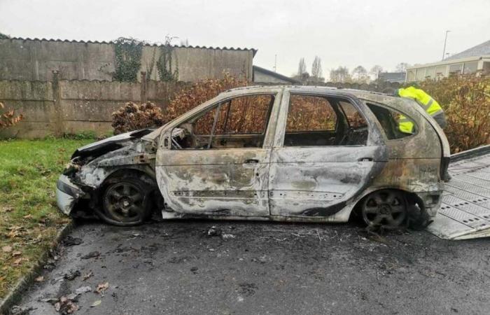 in Fougères, his car was stolen and set on fire