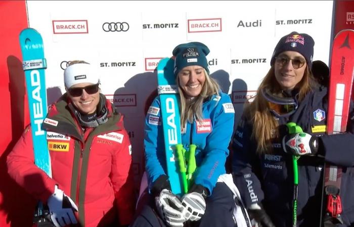 Huetter wins the first super-G in St. Moritz ahead of Gut and Goggia, Vonn does well