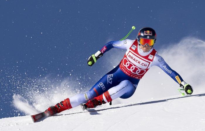 Ski World Cup today, Goggia third in super G in Sankt Moritz. Super return for Lindsey Vonn