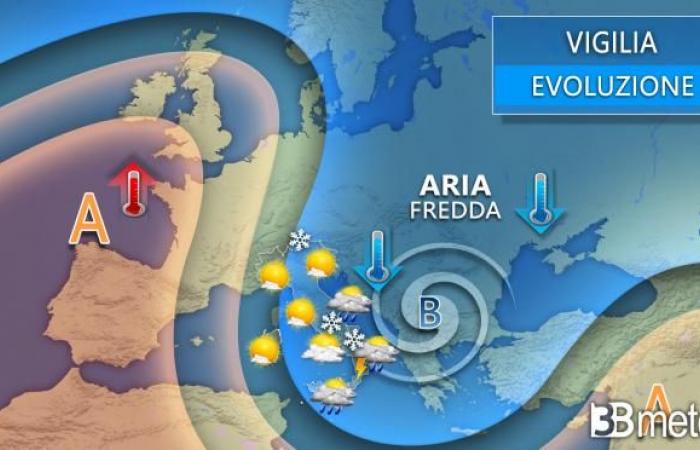 Eve, Christmas and Boxing Day with rain, wind, cold and snow at low altitude. Here's where « 3B Meteo