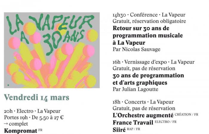 DIJON: La Vapeur will celebrate its 30th anniversary in March 2025