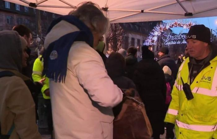 the reinforced security system at the Strasbourg Christmas market