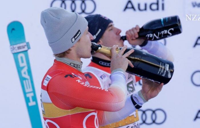 Marco Odermatt wins the downhill from Val Gardena ahead of Franjo von Allmen