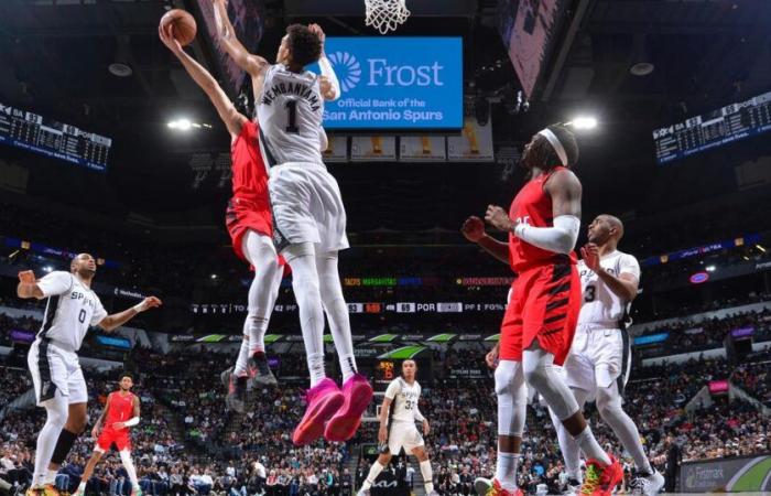 ten blocks, Victor Wembanyama impassable wall against Portland