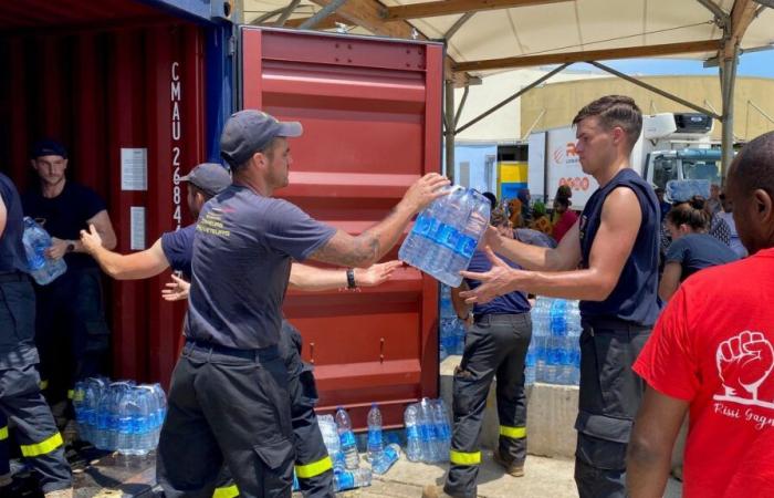 one week after the passage of Cyclone Chido in Mayotte, vital water distributions for residents