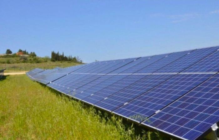 Photovoltaic panels soon to be installed in a stadium and a cemetery, near Rouen