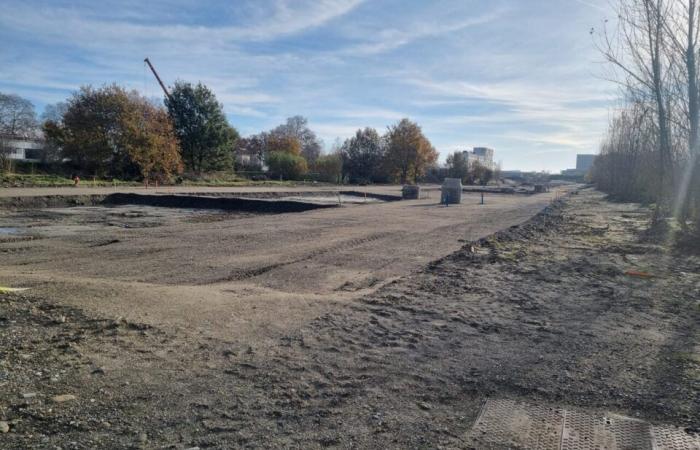 Toulouse. On this old track, the bitumen is blown up to create a park of several hectares