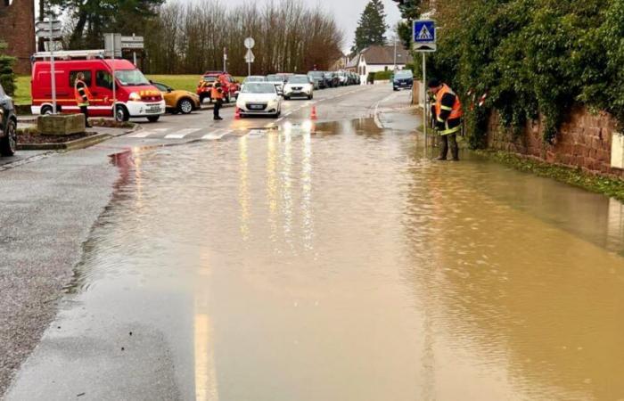 Obernai region. Flooding recorded in several places Sunday morning following heavy rain