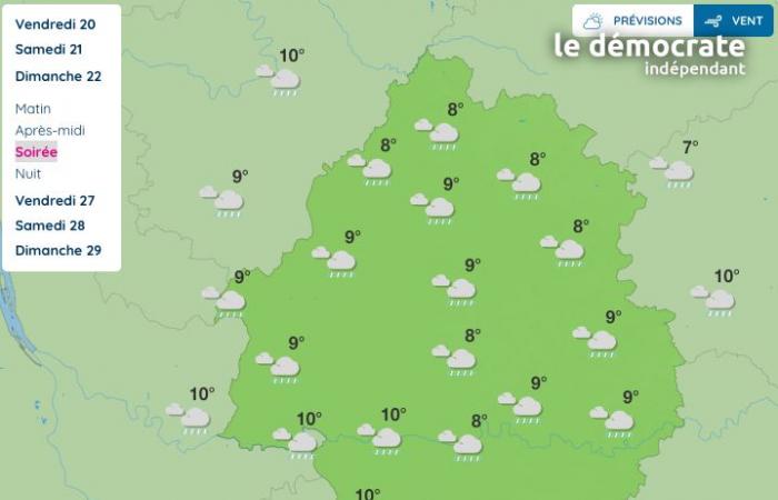 Dordogne. What will the weather be like this Sunday, December 22?