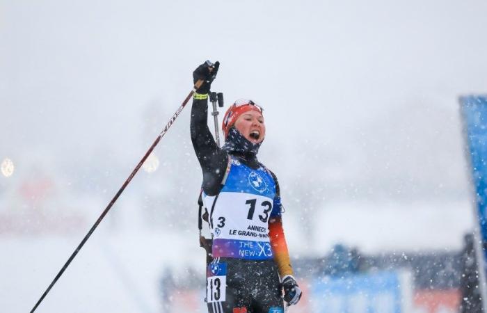 Biathlon | Le Grand-Bornand: Selina Grotian wins for the first time in the world cup in the mass start, Jeanne Richard beaten by a tenth for the podium | Nordic Mag | No. 1 Biathlon