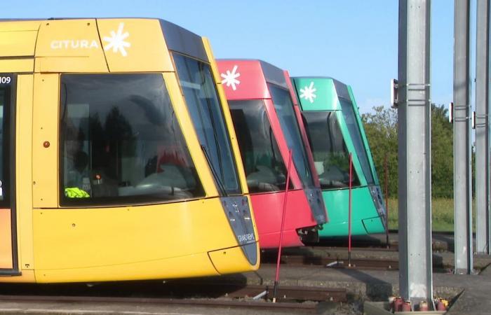 In Reims, the tram abandons its partial terminus at the station in January