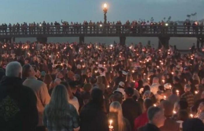 Vigil held for Los Angeles Fire Department firefighter Connor Lees weeks after missing at sea