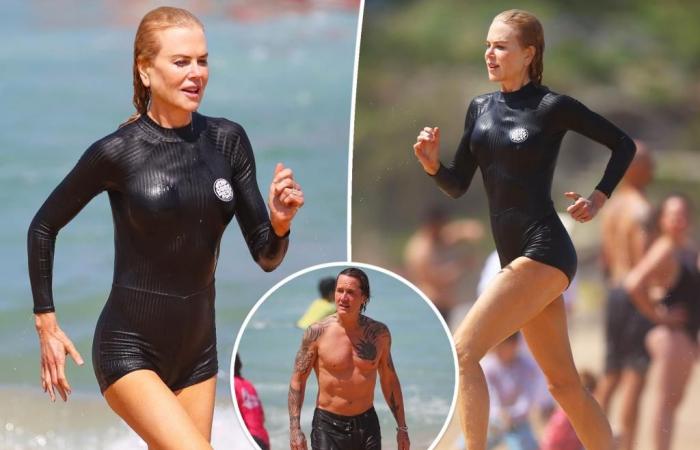 Nicole Kidman flaunts toned figure during beach day in Australia with Keith Urban