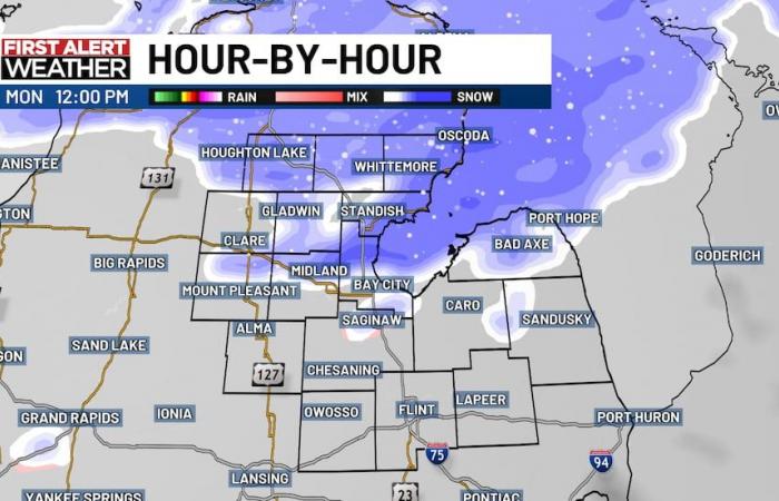 Monday snow brings travel delays by the evening