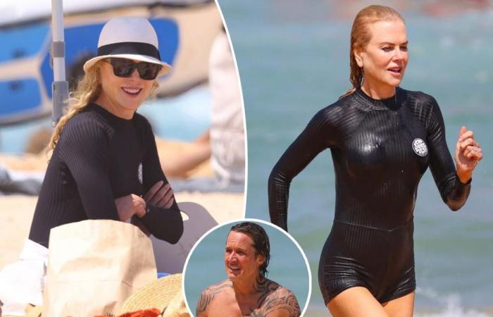 Nicole Kidman stuns as beach ‘babygirl’ in skintight wetsuit