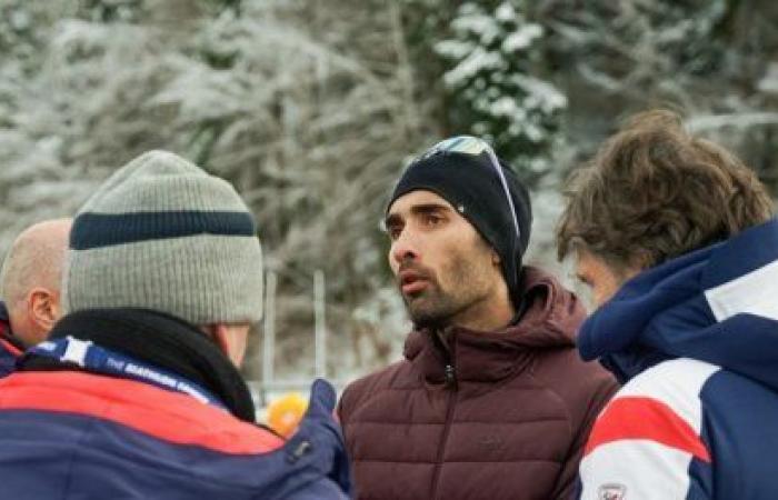 Fourcade's reaction to his 6th Olympic gold medal