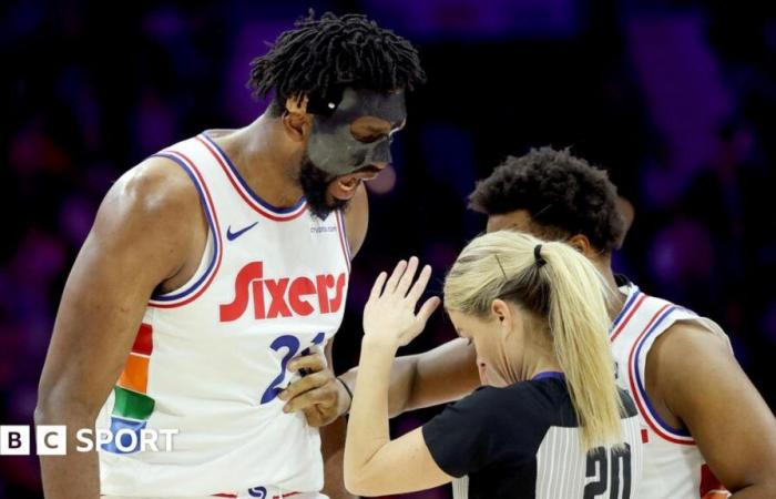 Joel Embiid ejection: Referee Jenna Schroeder ejects Philadelphia 76ers star after player confronts her